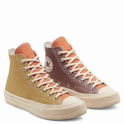 Converse Unisex Renew Cotton Chuck 70 - Naisten Matalavartiset Tennarit - Keltainen/Harmaat